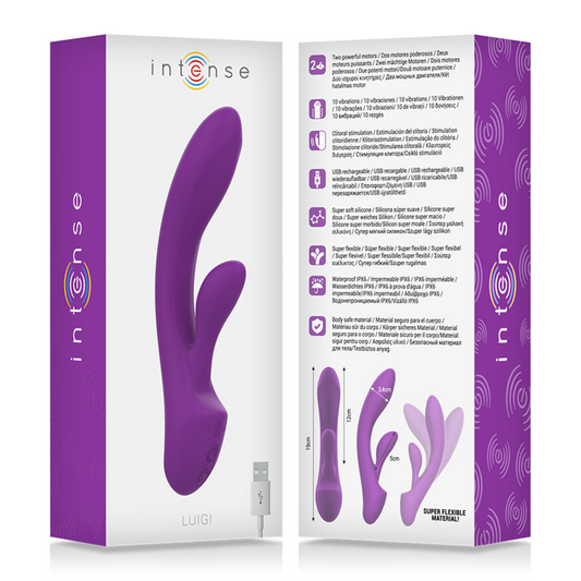 INTENSO - LUIGI RABBIT VIBRADOR SILICONE LÍQUIDO ROXO