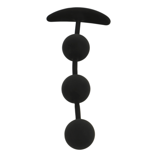 BLACK&amp;SILVER - HARRY ANAL ROSARY 3 ESFERAS DE SILICONE 14 CM