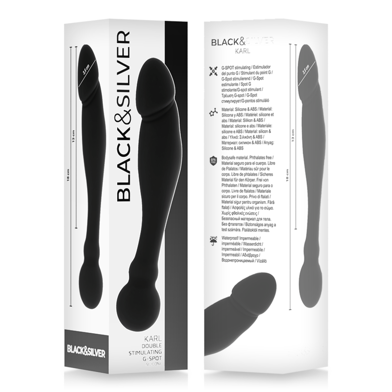 BLACK&amp;SILVER - KARL G-POINT DILDO ESTIMULANTE 18 CM