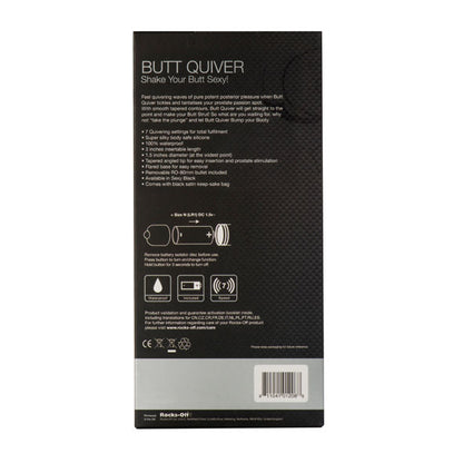 ROCKS-OFF - ESTIMULADOR BUTT QUIVER P-POINT 7 VELOCIDADES PRETO 