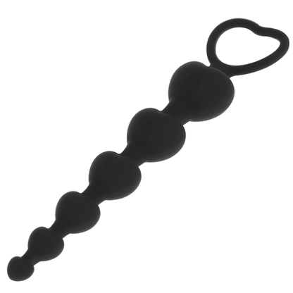 BLACK&amp;SILVER - MILA CORRENTE ANAL DE CORAÇÕES 18 CM