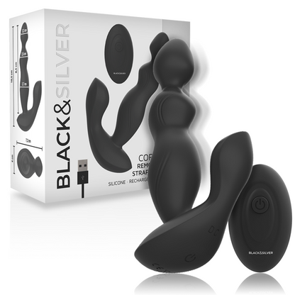 BLACK&amp;SILVER - CORA ANAL PLUG SILICONE CONTROLE REMOTO