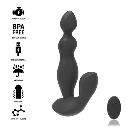 BLACK&amp;SILVER - CORA ANAL PLUG SILICONE CONTROLE REMOTO