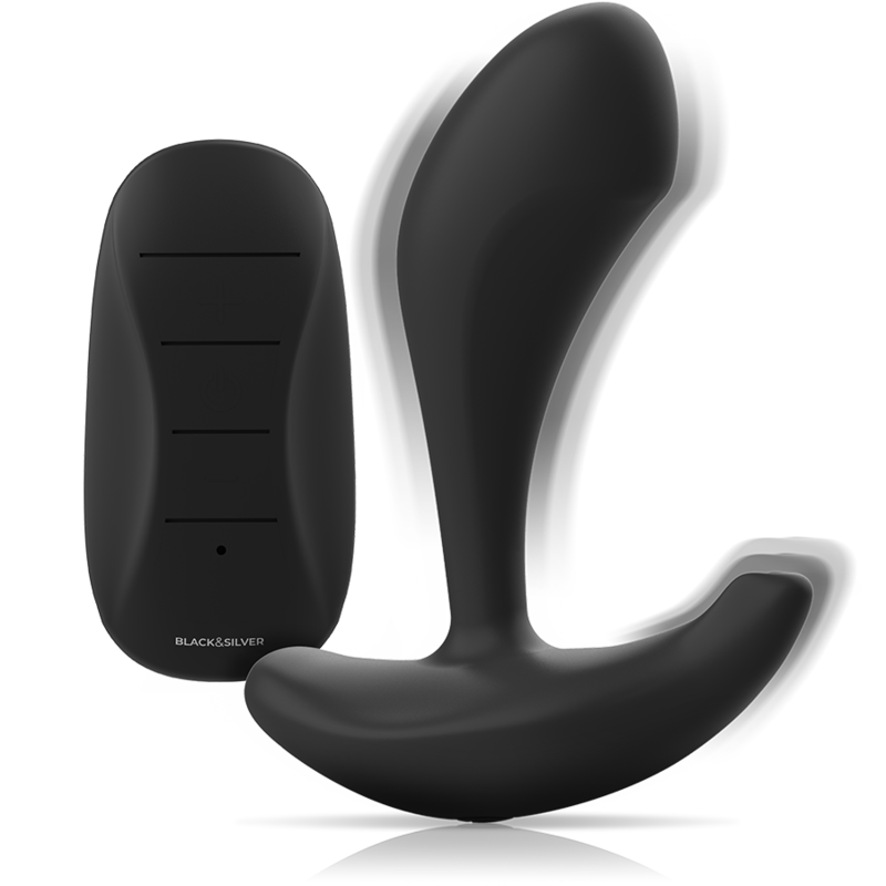 BLACK&amp;SILVER - DWAYNE ANAL PLUG SILICONE CONTROLE REMOTO