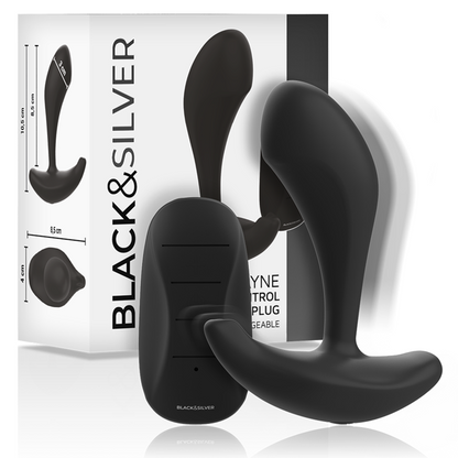 BLACK&amp;SILVER - DWAYNE ANAL PLUG SILICONE CONTROLE REMOTO
