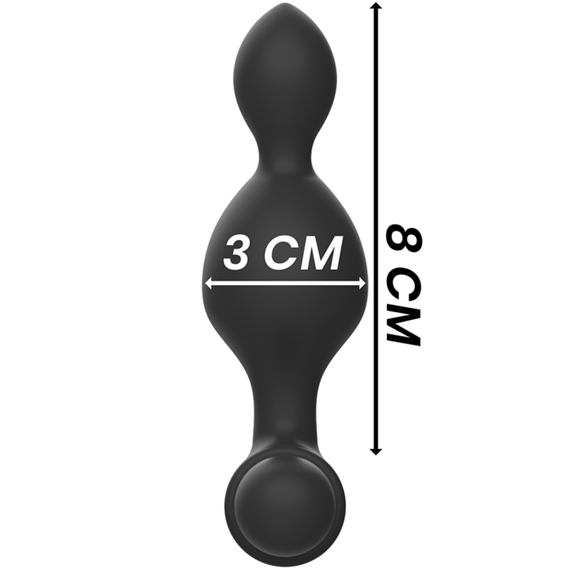 BLACK&amp;SILVER - TUCKER SMALL SILICONE ANAL PLUG CONTROLE REMOTO