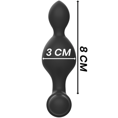 BLACK&amp;SILVER - TUCKER SMALL SILICONE ANAL PLUG CONTROLE REMOTO