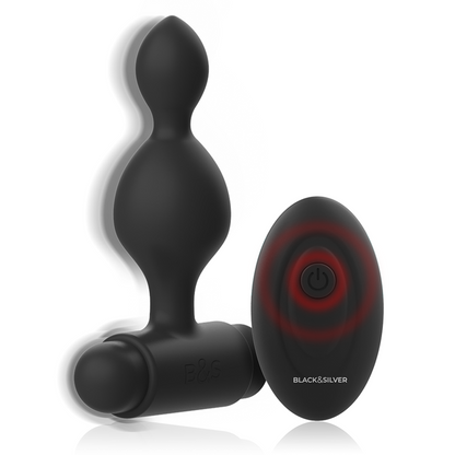 BLACK&amp;SILVER - TUCKER SMALL SILICONE ANAL PLUG CONTROLE REMOTO