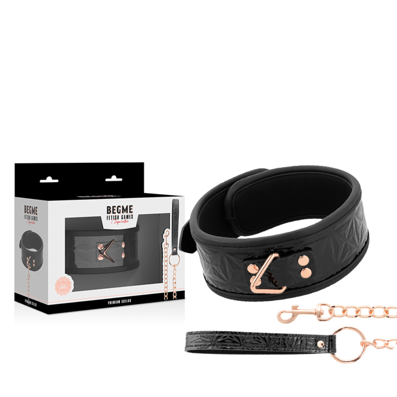 BEGME - BLACK EDITION HALSBAND AUS PREMIUM-VEGANEM LEDER MIT NEOPRENFUTTER