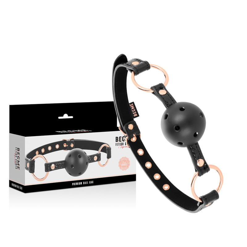 BEGME - BLACK EDITION BALL GAG COURO VEGANO