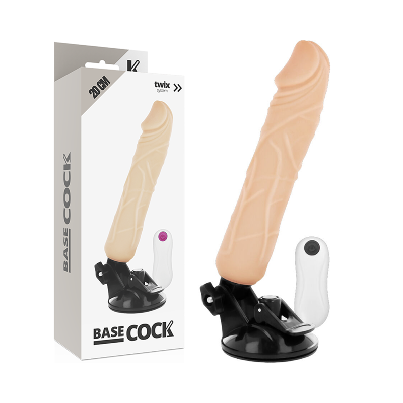 BASECOCK - VIBRADOR REALISTA CONTROLE REMOTO CARNE 20 CM -O- 4 CM