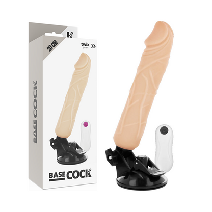 BASECOCK - VIBRADOR REALISTA CONTROLE REMOTO CARNE 20 CM -O- 4 CM