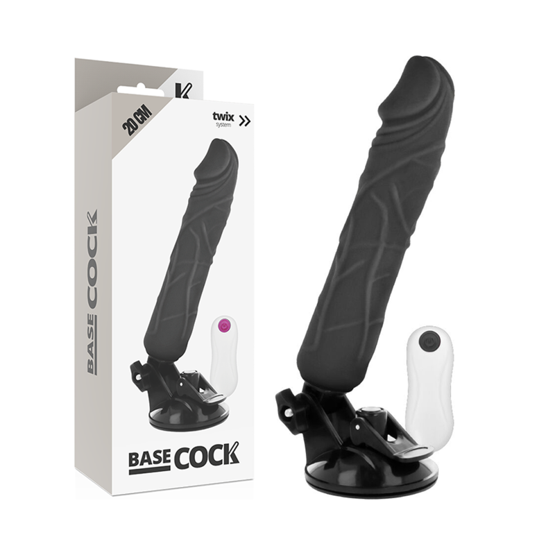 BASECOCK - VIBRADOR REALISTA CONTROLE REMOTO CARNE 20 CM -O- 4 CM