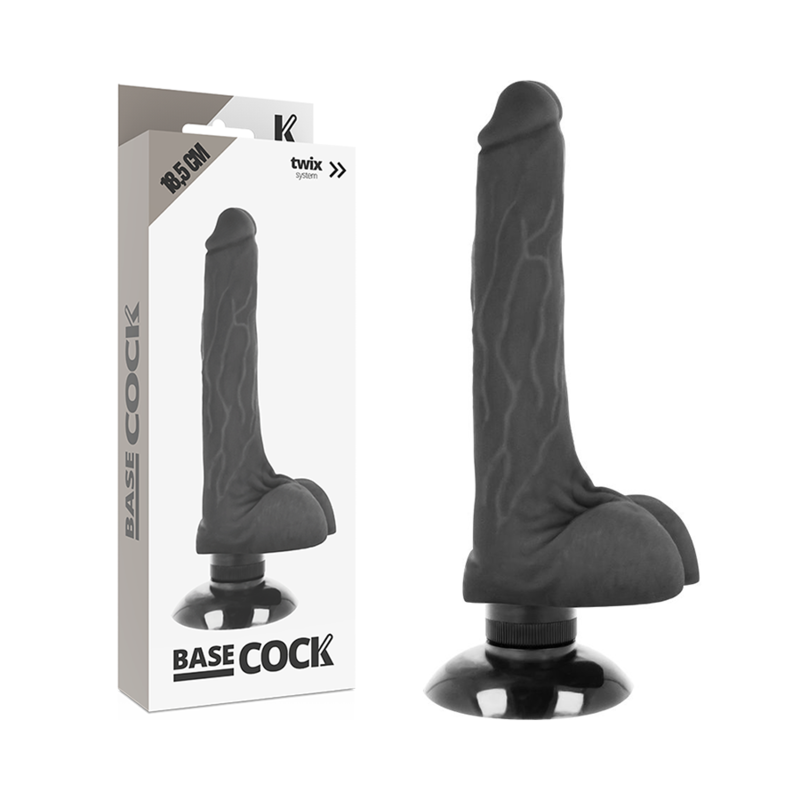 BASECOCK - VIBRADOR REALISTA 2-1 CARNE 18,5 CM -O- 4 CM