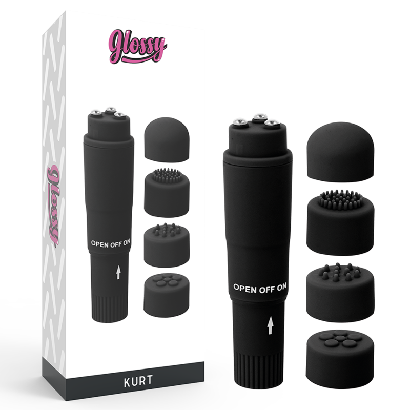 GLOSSY - KURT MASSAGEADOR DE BOLSO PRETO
