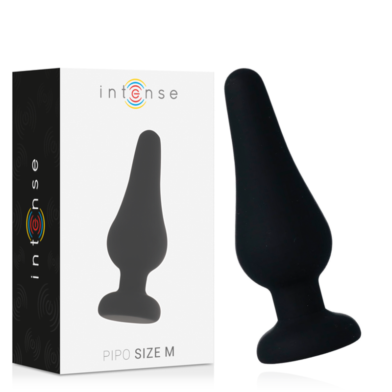 INTENSO - PLUG ANAL PIPO M PRETO SILICONE 11 CM