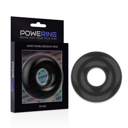 POWERING - ANEL PARA PÊNIS SUPER FLEXÍVEL E RESISTENTE 5CM PR03 PRETO