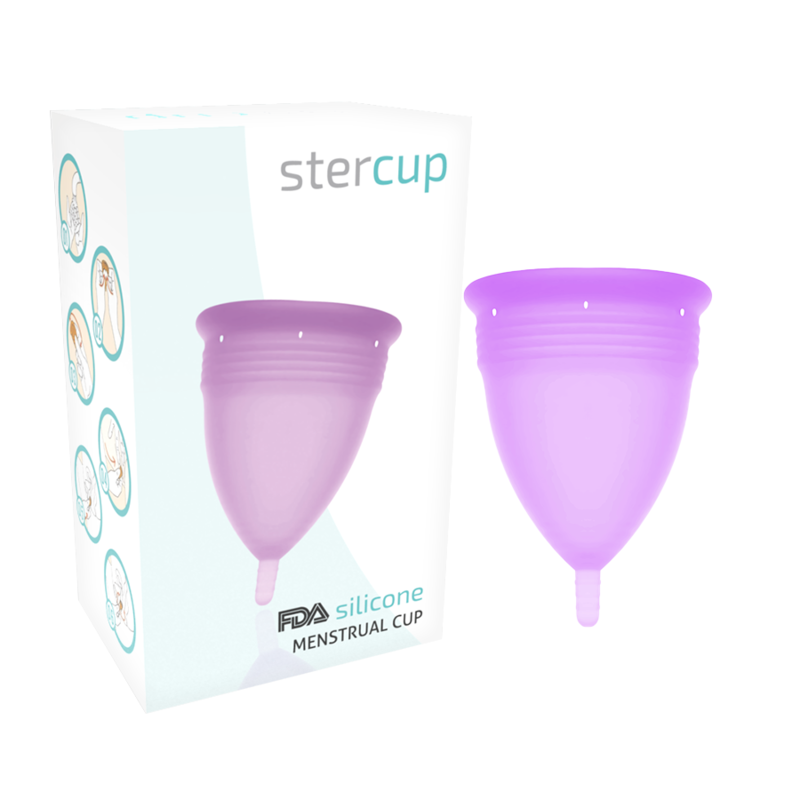 STERCUP - COPO MENSTRUAL DE SILICONE FDA VIOLETA - TAMANHO S