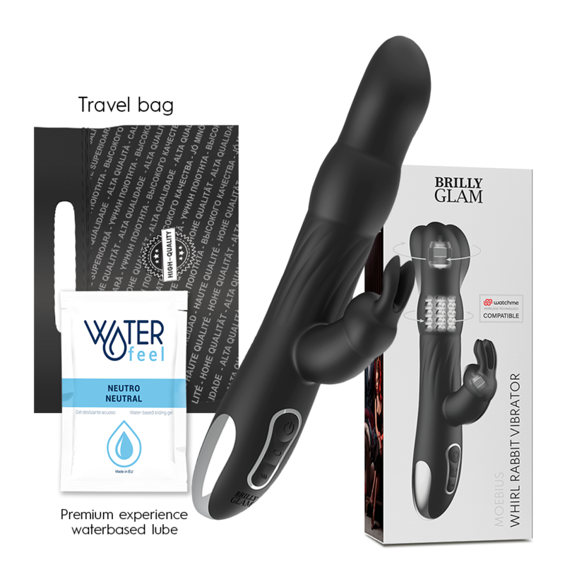BRILLY GLAM-MOEBIUS RABBIT VIBRATOR &amp; ROTATOR KOMPATIBEL MIT WATCHME WIRELESS TECHNOLOGIE