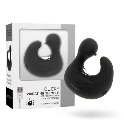 BLACK&amp;SILVER - DUCKYMANIA DEDAL DE PATO ESTIMULANTE DE SILICONE RECARREGÁVEL