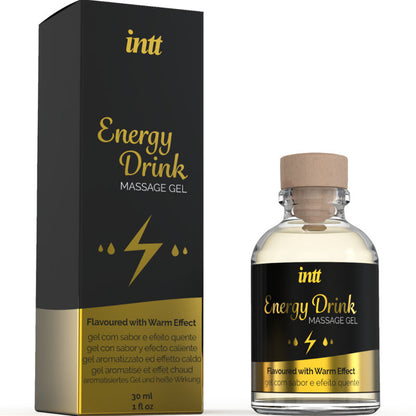 INTT MASSAGEM &amp; SEXO ORAL - GEL DE MASSAGEM COM BEBIDA ENERGÉTICA CA SABORIZADA E EFEITO AQUECEDOR