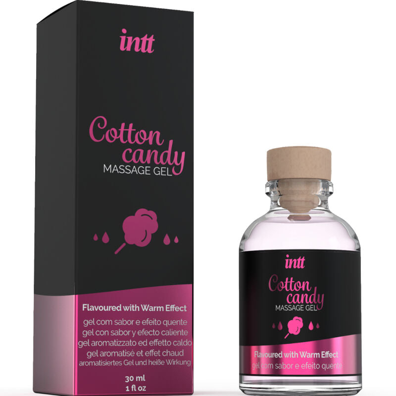INTT MASSAGEM &amp; SEXO ORAL - GEL DE MASSAGEM COM SABOR ALGODÃO DOCE E EFEITO AQUECEDOR