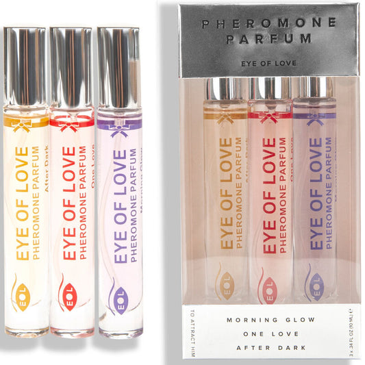 EYE OF LOVE - EOL PHR PARFUM 10 ML CONJUNTO/3 - BRILHO DA MANHÃ, UM AMOR, DEPOIS DO ESCURO