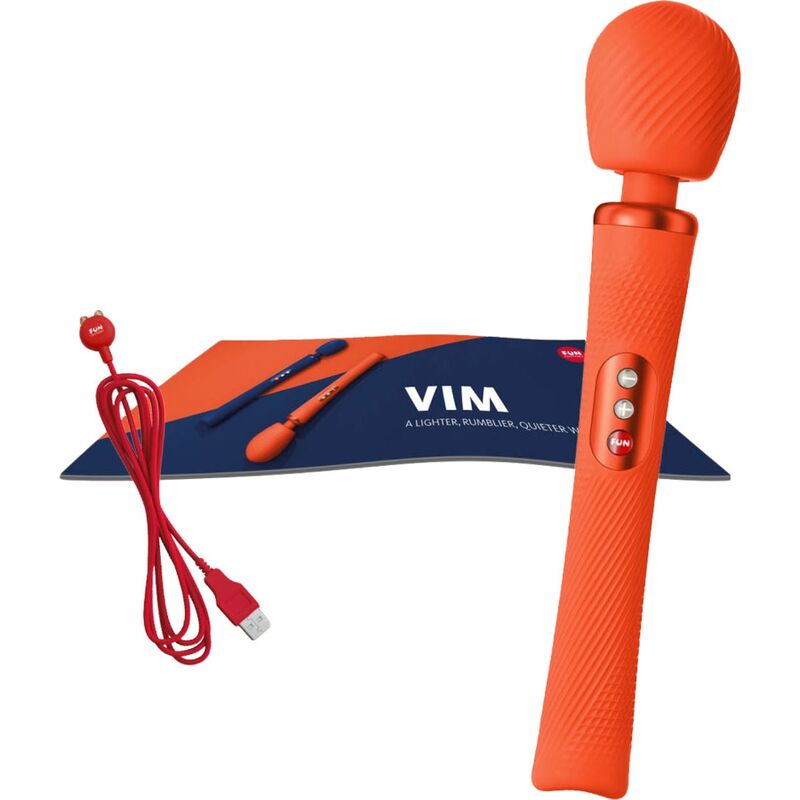 FUN FACTORY - VIM SILICONE RECARREGÁVEL VIBRADOR PESO RUMBLE WAND AZUL MEIA-NOITE