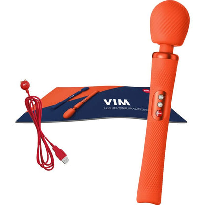 FUN FACTORY - VIM SILICONE RECARREGÁVEL VIBRADOR PESO RUMBLE WAND AZUL MEIA-NOITE