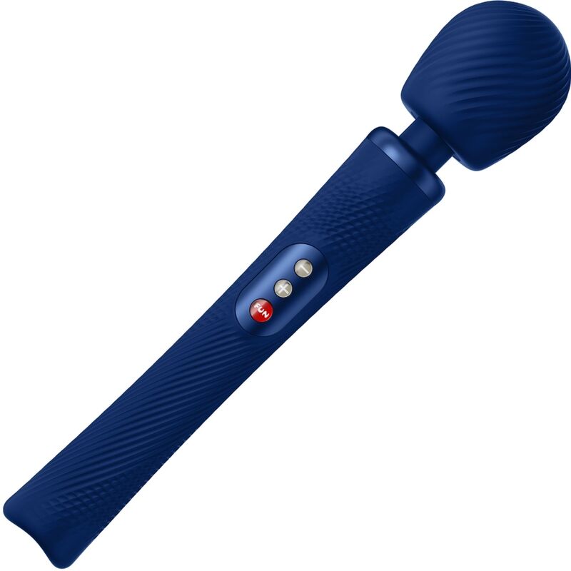 FUN FACTORY - VIM SILICONE RECARREGÁVEL VIBRADOR PESO RUMBLE WAND AZUL MEIA-NOITE