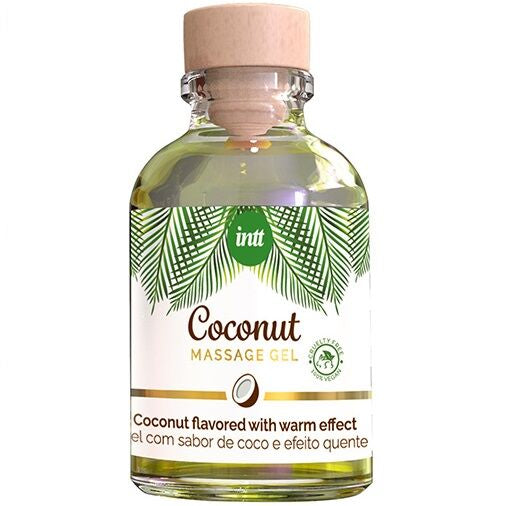 INTT - GEL DE MASSAGEM VEGANO COM SABOR DE COCO E EFEITO DE AQUECIMENTO