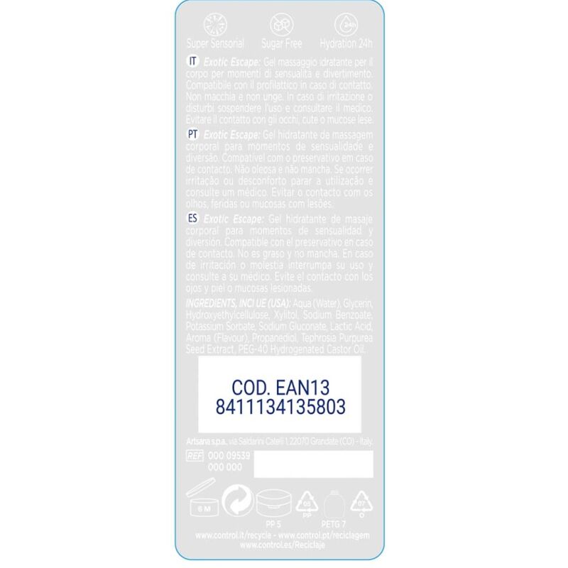 CONTROL - 2 EM 1 MASSAGEM &amp; PRAZER EXÓTICO 200 ML