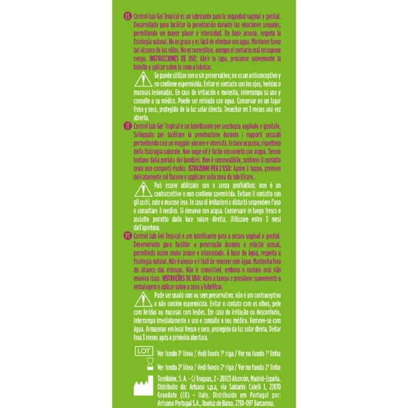 CONTROL - LUBRIFICANTE LUB GEL TROPICAL 75 ML