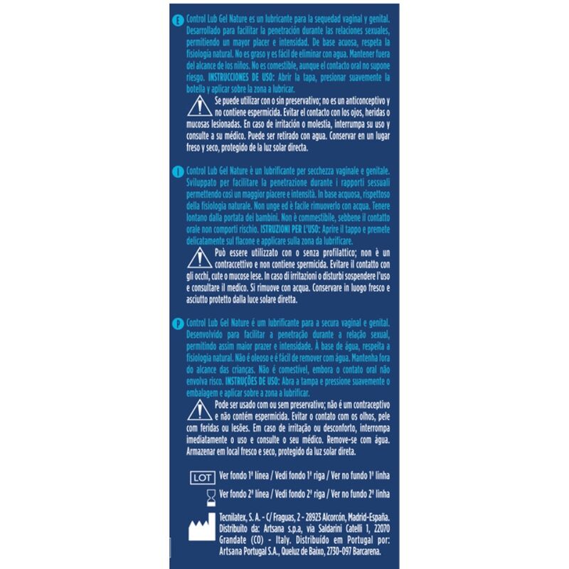 CONTROL - LUBRIFICANTE LUB GEL NATUREZA 75 ML