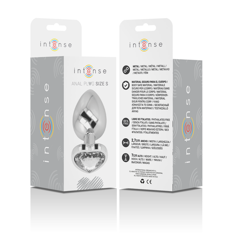 INTENSO - PLUG ANAL DE ALUMÍNIO E METAL CORAÇÃO BRANCO TAMANHO S