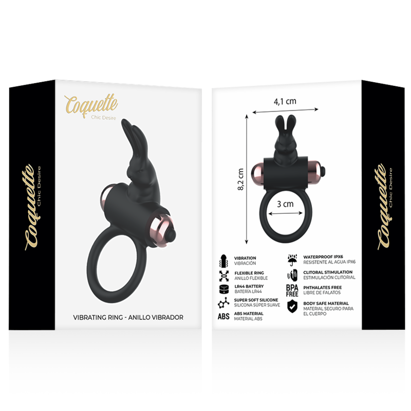 COQUETTE CHIC DESIRE - COCKRING MIT VIBRATOR SCHWARZ/GOLD