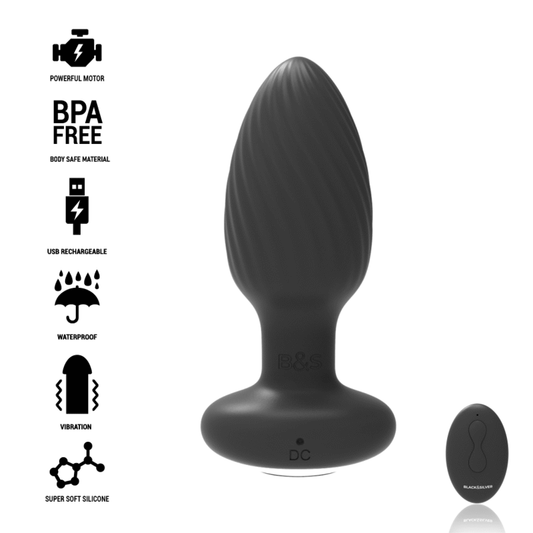 BLACK&amp;SILVER - WELLS PLUG SILICONE ROTATOR ANAL CONTROLE REMOTO