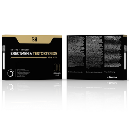 BLACK BULL - ERECTMEN &amp; TESTOSTERIDE POWER E TESTOSTERONA PARA HOMENS 10 CÁPSULAS