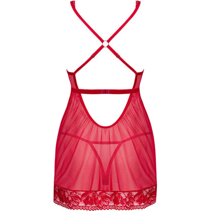 OBSESSIVE - BABYDOLL E TANGA RENDA VERMELHO XS/S
