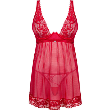OBSESSIVE - BABYDOLL E TANGA RENDA VERMELHO XS/S