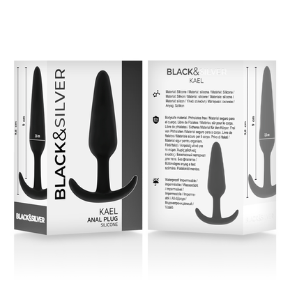 BLACK&amp;SILVER - PLUG ANAL DE SILICONE KAEL COM ALÇA MÉDIA