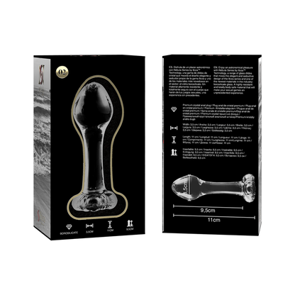SÉRIE NEBULA DA IBIZA - MODELO 2 PLUG ANAL VIDRO BOROSILICADO TRANSPARENTE 11 CM -O- 3,5 CM