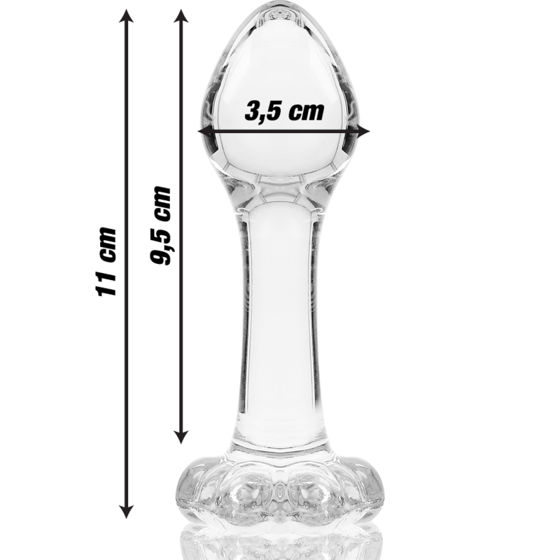 SÉRIE NEBULA DA IBIZA - MODELO 2 PLUG ANAL VIDRO BOROSILICADO TRANSPARENTE 11 CM -O- 3,5 CM