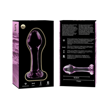 SÉRIE NEBULA DA IBIZA - MODELO 2 PLUG ANAL VIDRO BOROSILICADO TRANSPARENTE 11 CM -O- 3,5 CM