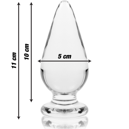 SÉRIE NEBULA DA IBIZA - MODELO 4 PLUG ANAL VIDRO BOROSILICADO TRANSPARENTE 11 CM -O- 5 CM