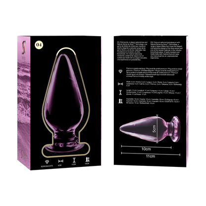 SÉRIE NEBULA DA IBIZA - MODELO 4 PLUG ANAL VIDRO BOROSILICADO TRANSPARENTE 11 CM -O- 5 CM