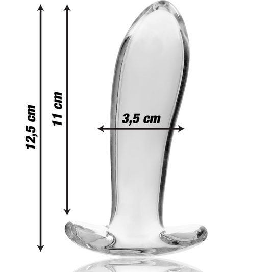 SÉRIE NEBULA DA IBIZA - MODELO 5 PLUG ANAL VIDRO BOROSILICADO TRANSPARENTE 12,5 CM -O- 3,5 CM