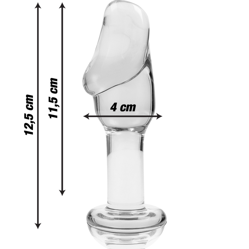 SÉRIE NEBULA DA IBIZA - MODELO 6 PLUG ANAL VIDRO BOROSILICADO TRANSPARENTE 12,5 CM -O- 4 CM