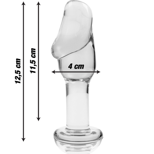SÉRIE NEBULA DA IBIZA - MODELO 6 PLUG ANAL VIDRO BOROSILICADO TRANSPARENTE 12,5 CM -O- 4 CM