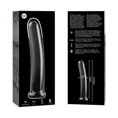 SÉRIE NEBULA DA IBIZA - MODELO 8 DILDO VIDRO BOROSILICADO TRANSPARENTE 14,5 CM -O- 2 CM